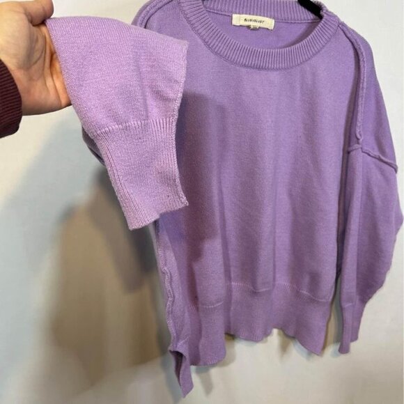 Woman’s raw seem lavender sweater. Blue velvet size small. New condition. Crew. - Picture 3 of 9